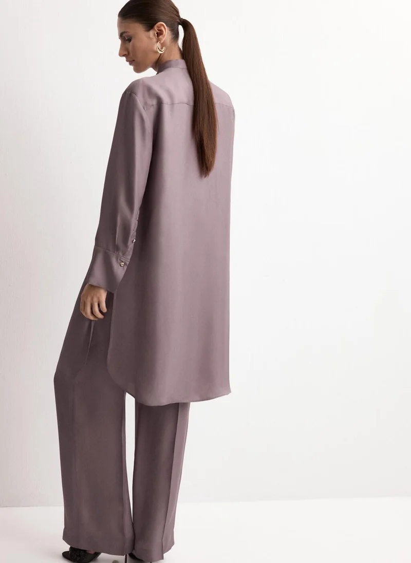 مانجو Straight mid-rise trousers